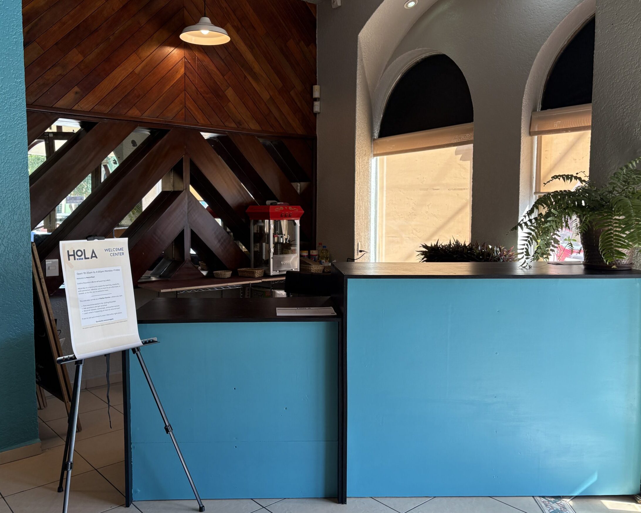 Welcome center at HoLA Maz.